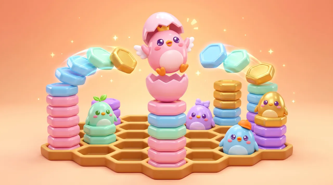 Hexa Nest — Stack, sort and hatch egg-tile OvOs.